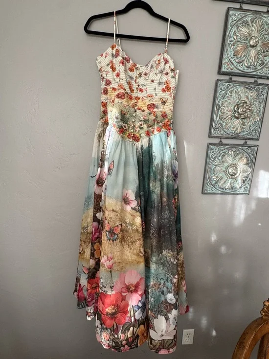 Anthropologie The Muse Basque Waist Midi Dress - Picture 2 of 6